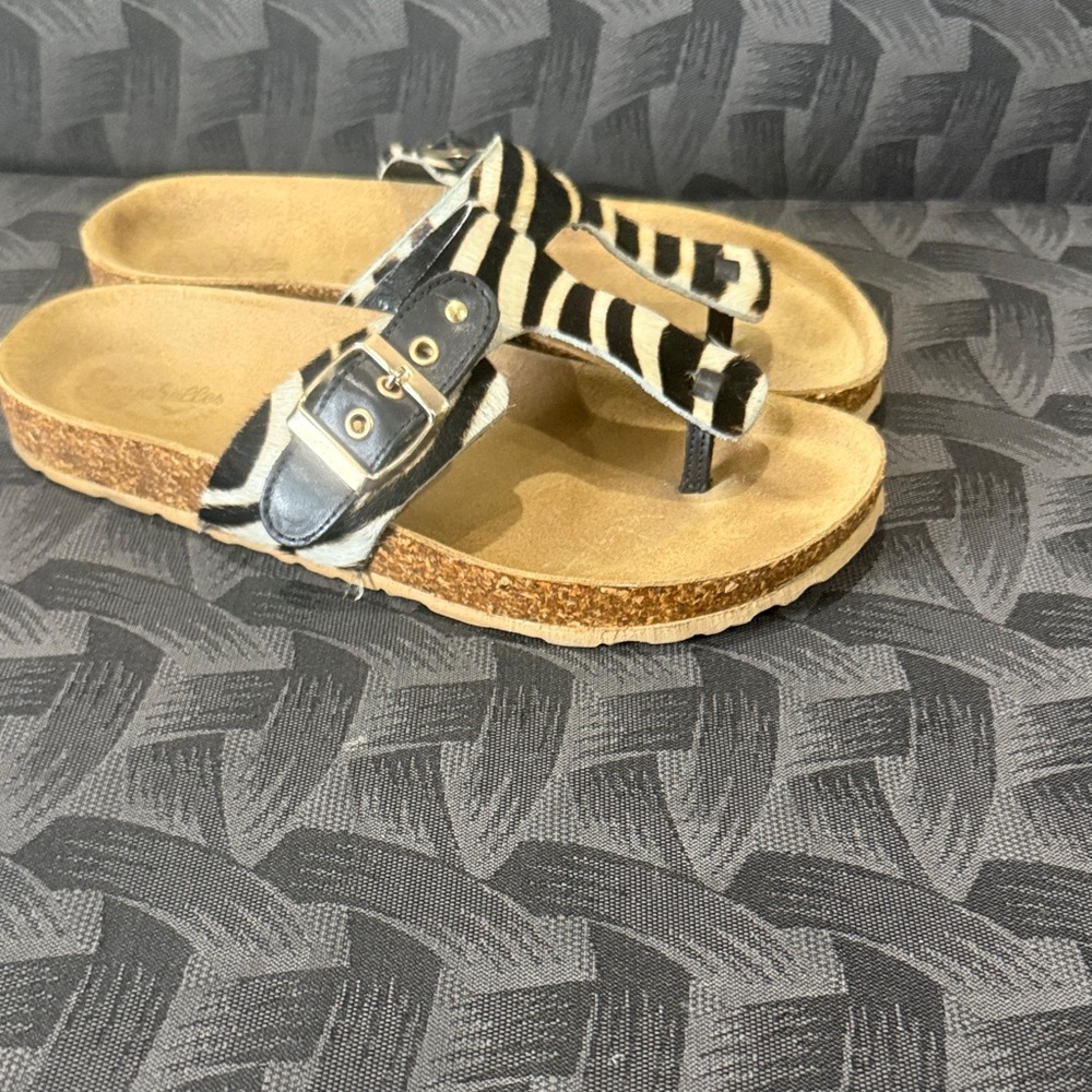 Seychelles Zebra Print Sandals with Buckle made in Italy  7
